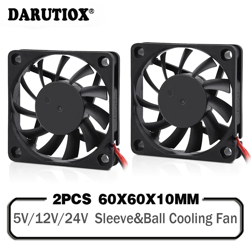 

2PCS 60mm 5V 12V 24V Brushless USB 2PIN 3PIN DC Cooler Fan 60x60x10mm 6010 6cm For Computer PC CPU Case Cooling