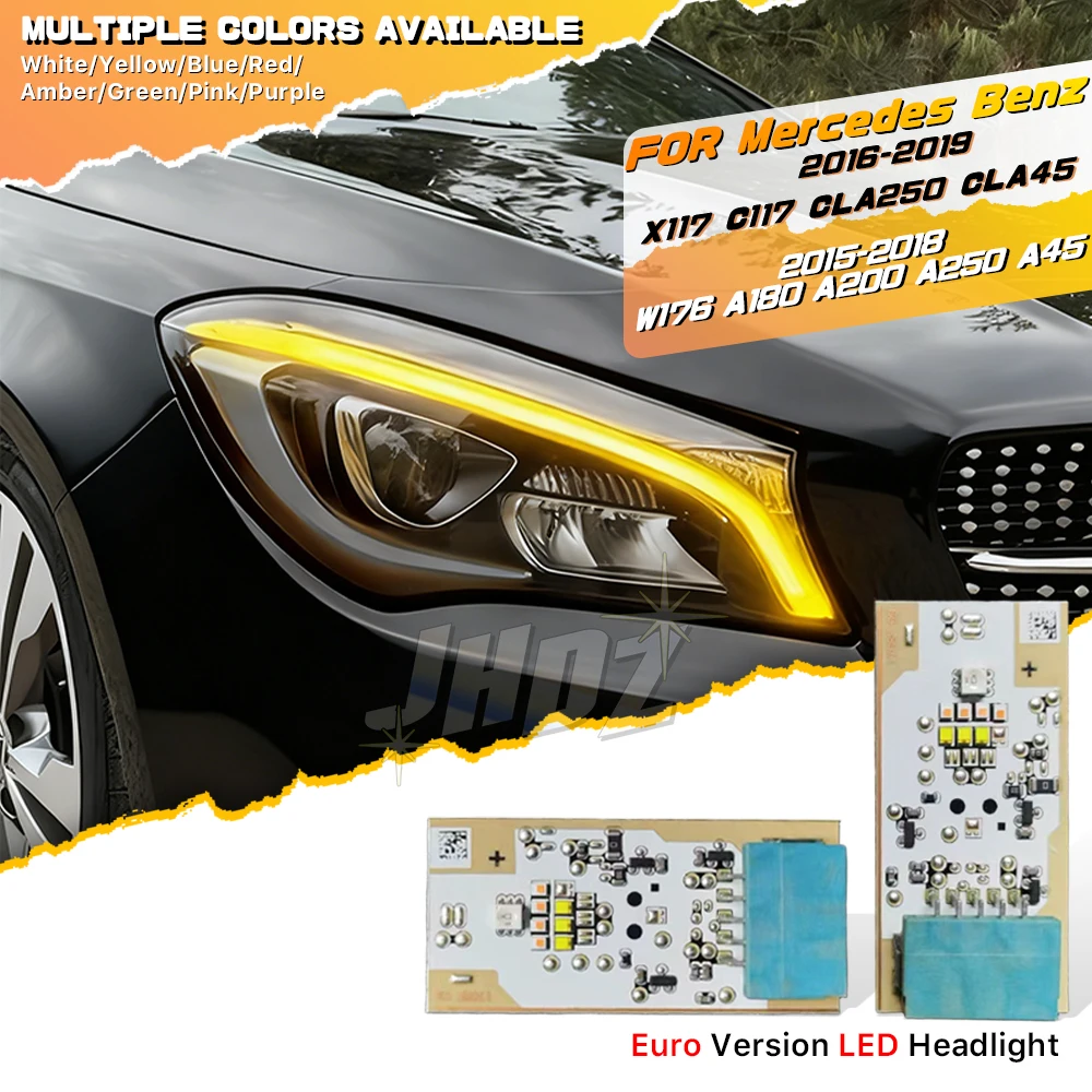 

Желтые чипы Angel Eyes DRL для Benz CLA Class W176 A180 A200 A250 A45 15-18 светодиодные фары X117 C117 CLA250 CLA45 16-19