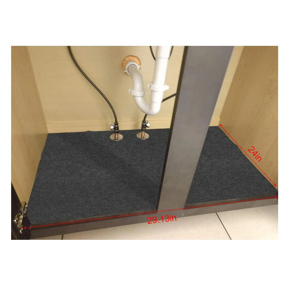 

Silicone Waterproof Drain Mat 29.13x24Inch Kitchen Cabinet Liner Under Sink Tray for Drip Spills Flexible No Slip Easy to Clean