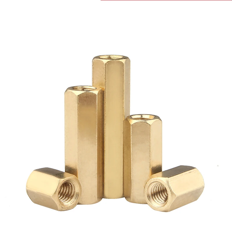 10pcs/lot Hex Female to Female M2 M2.5 M3 M4 M5  brass standoff spacer Hexagonal Stud Spacer Hollow Pillars Screw