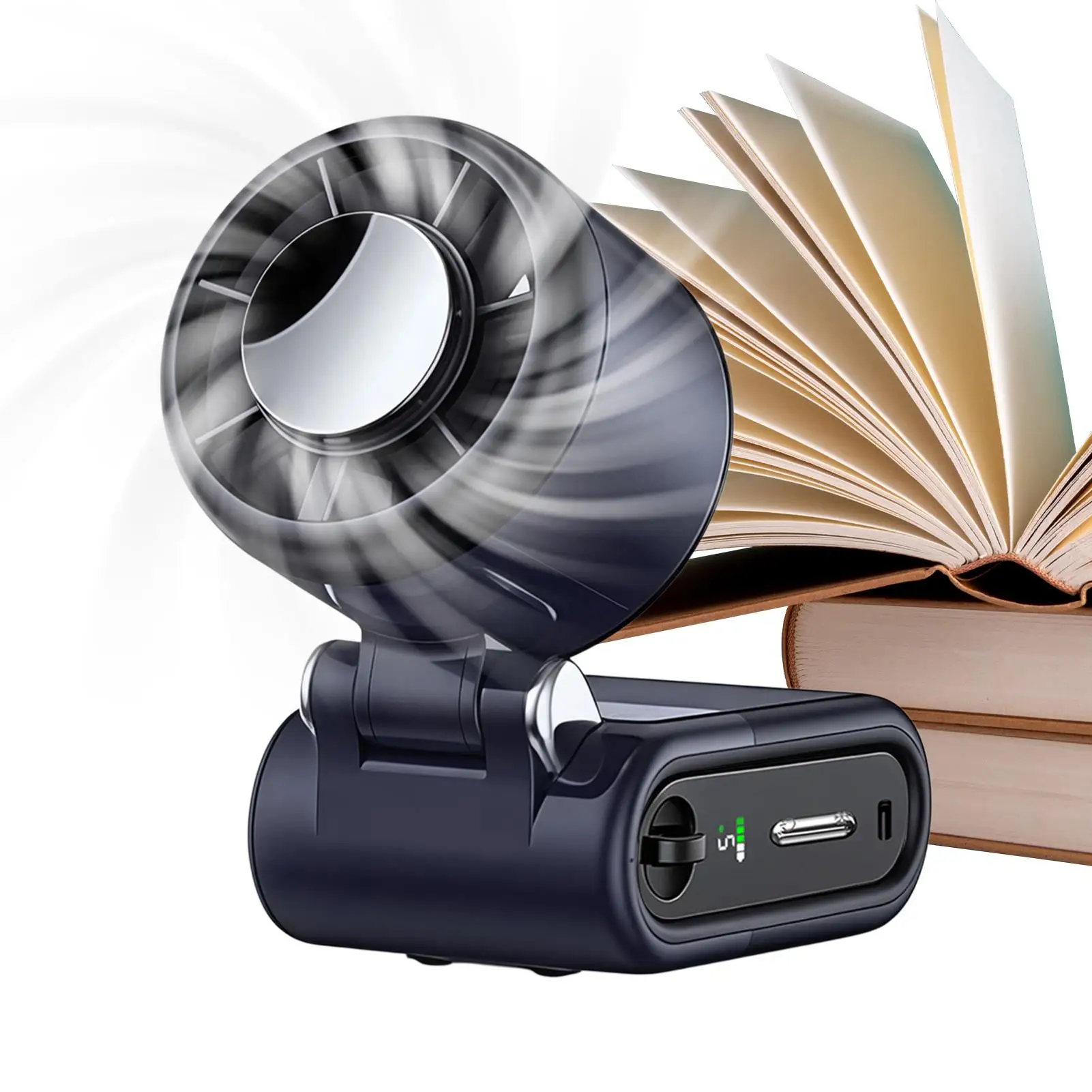 Handheld Fan Rechargeable 5-Speed Long Battery Foldable Cooling Hot Weather Electric Mini Fan For Outdoor Travel Camping Fishing