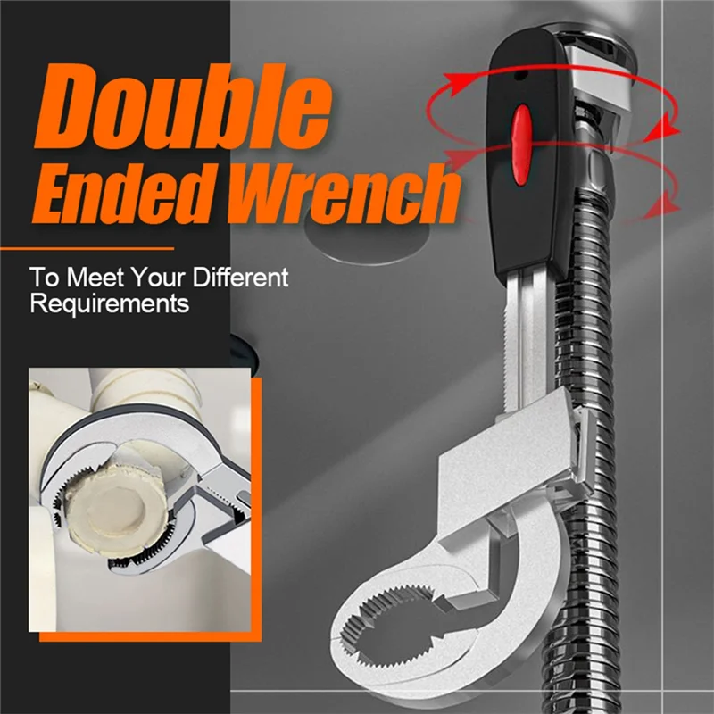 

A76K 1 PCS Multifunctional Bathroom Wrench Adjustable Opening 80Mm Spanner Sink Faucet Narrow Sewer Water Pipe Repair Tool