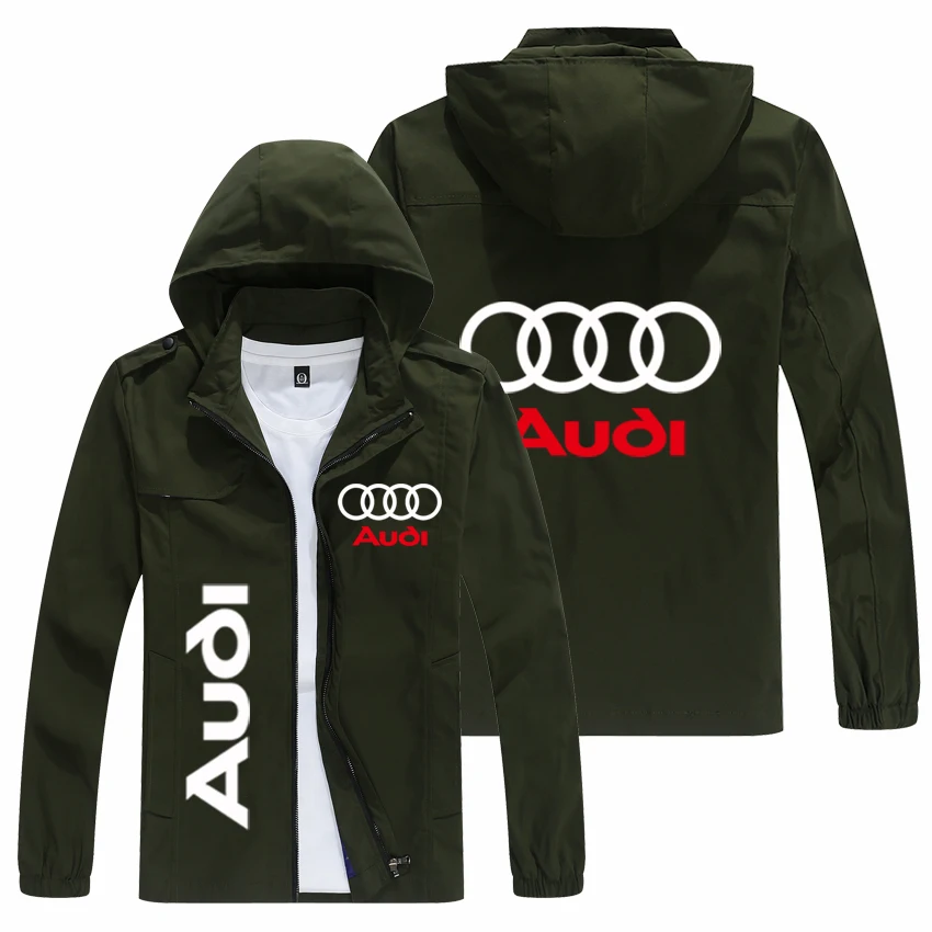 2024 New Men's Jacket Comfortable and Fashionable Car AU Logo DI Printed Jacket Street Party Matching Bulk Discount