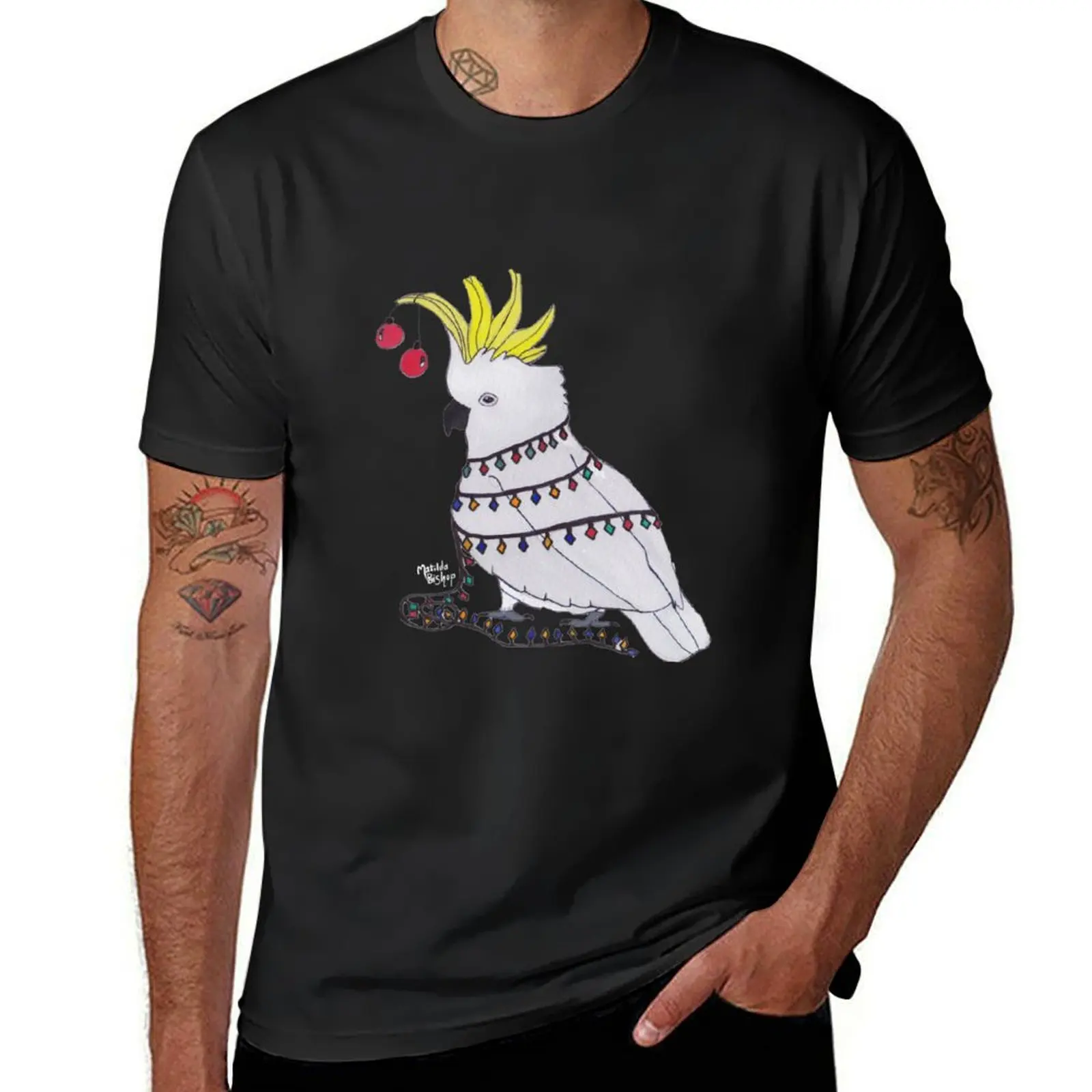 

Christmas Cockatoo T-Shirt vintage t shirts sports fans Short sleeve tee men