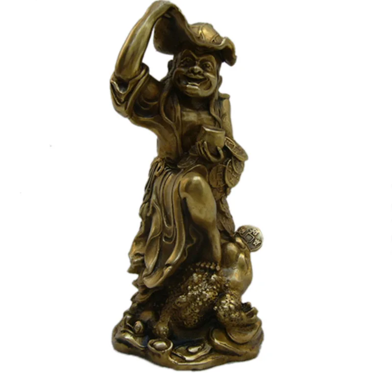 Pure copper golden toad metal craft for home and office desk decoration