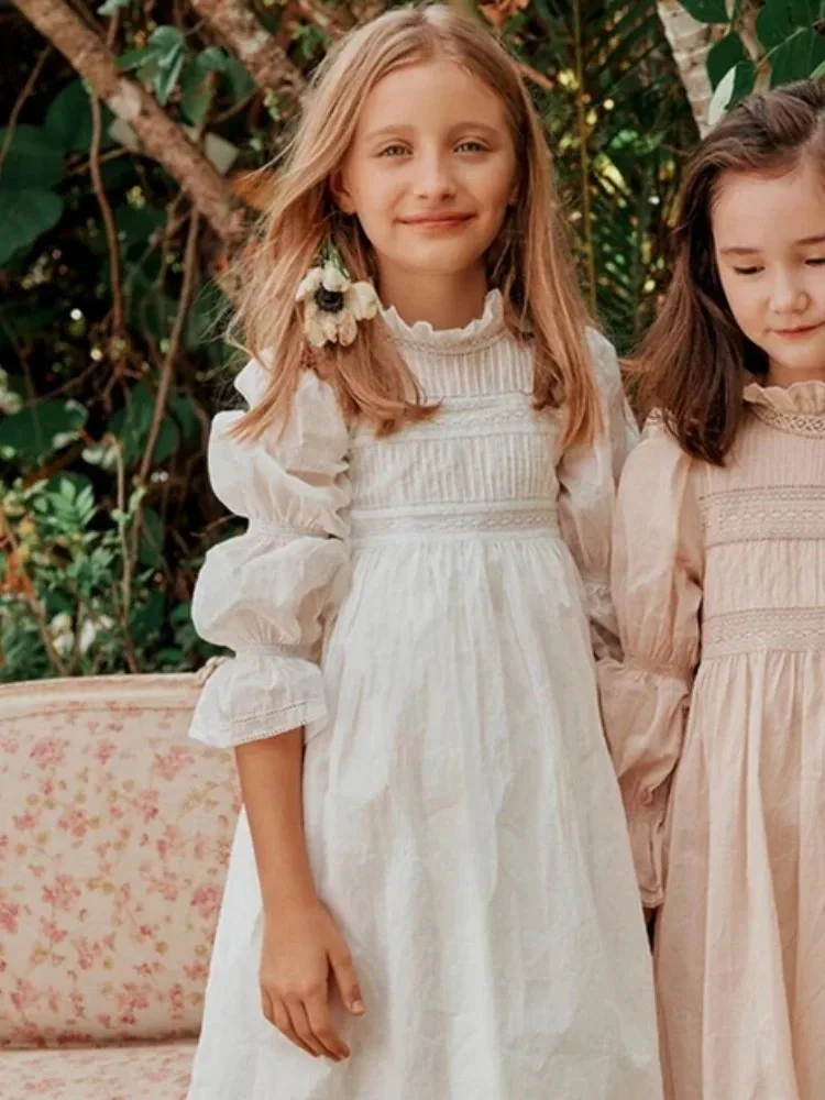 Satin Flower Girl Dresses for Wedding High-Neck Long Length Baby Girl Birthday Dresses First Holy Communion Gowns Customized view 5