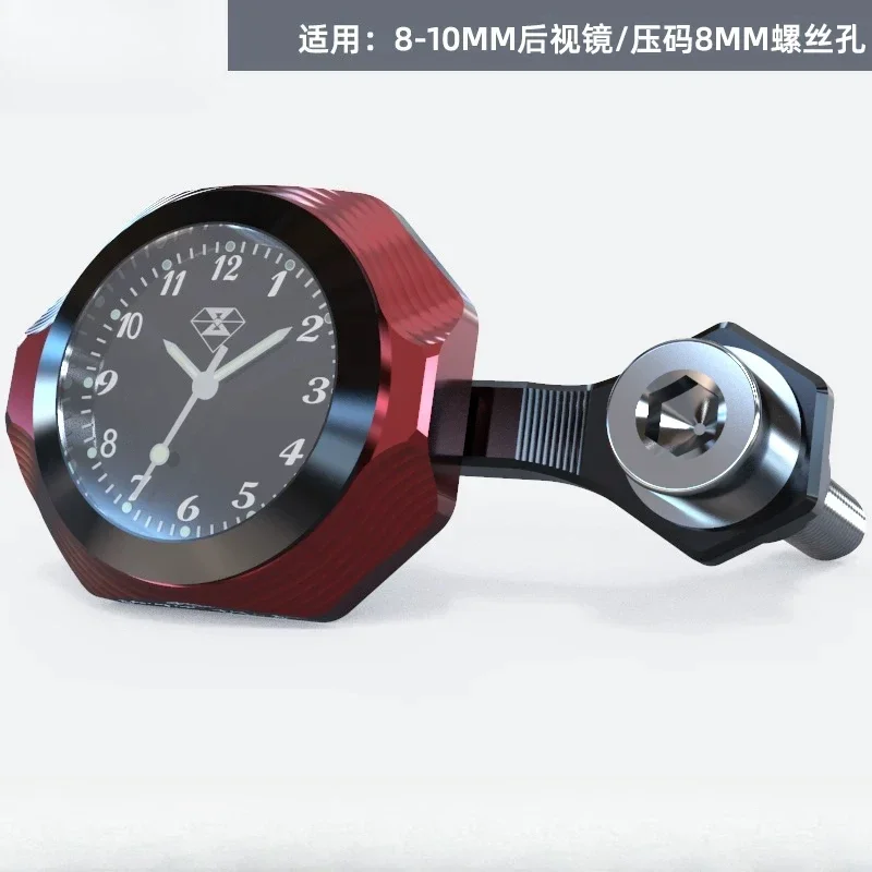 1pc Universal Motorcycle Clock Thermometer 8-10mm Rearview Mirror Mount Temperature Gauge Motorbike Digital Temp Time Meter