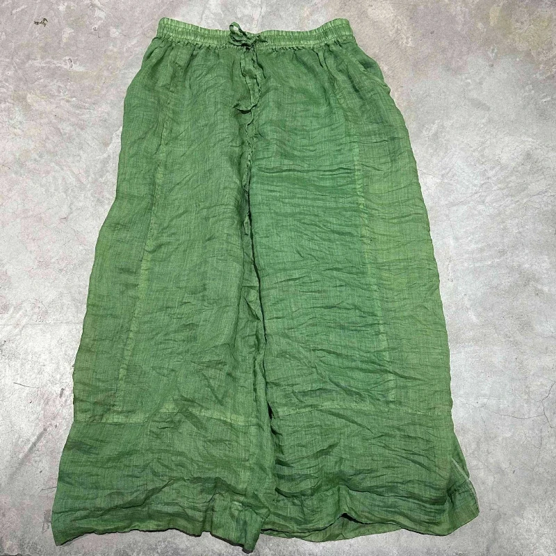Linen Women Ankle-length Casual Pants New Arrival Wide Leg Trousers 2026 Summer Vintage Style Loose Comfortable Female Clothing