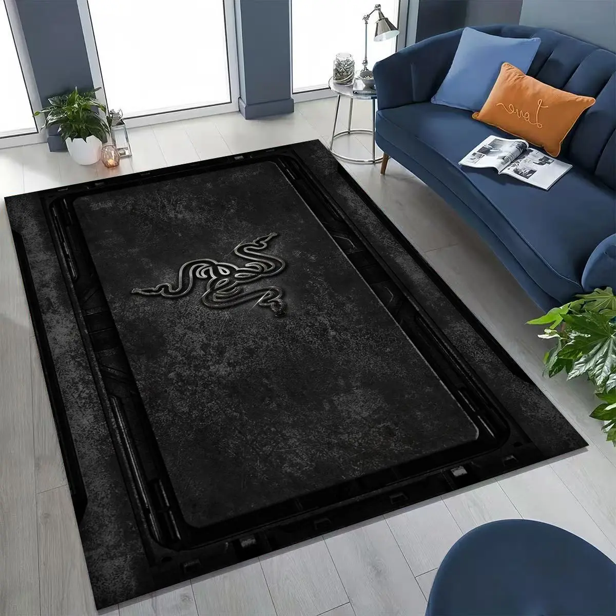 

Fashion R-Razer Logo Moto Art Rug for Bedroom Living Room Sofa Home Doormat Decor, Large Kids play Non-slip Floor Mat