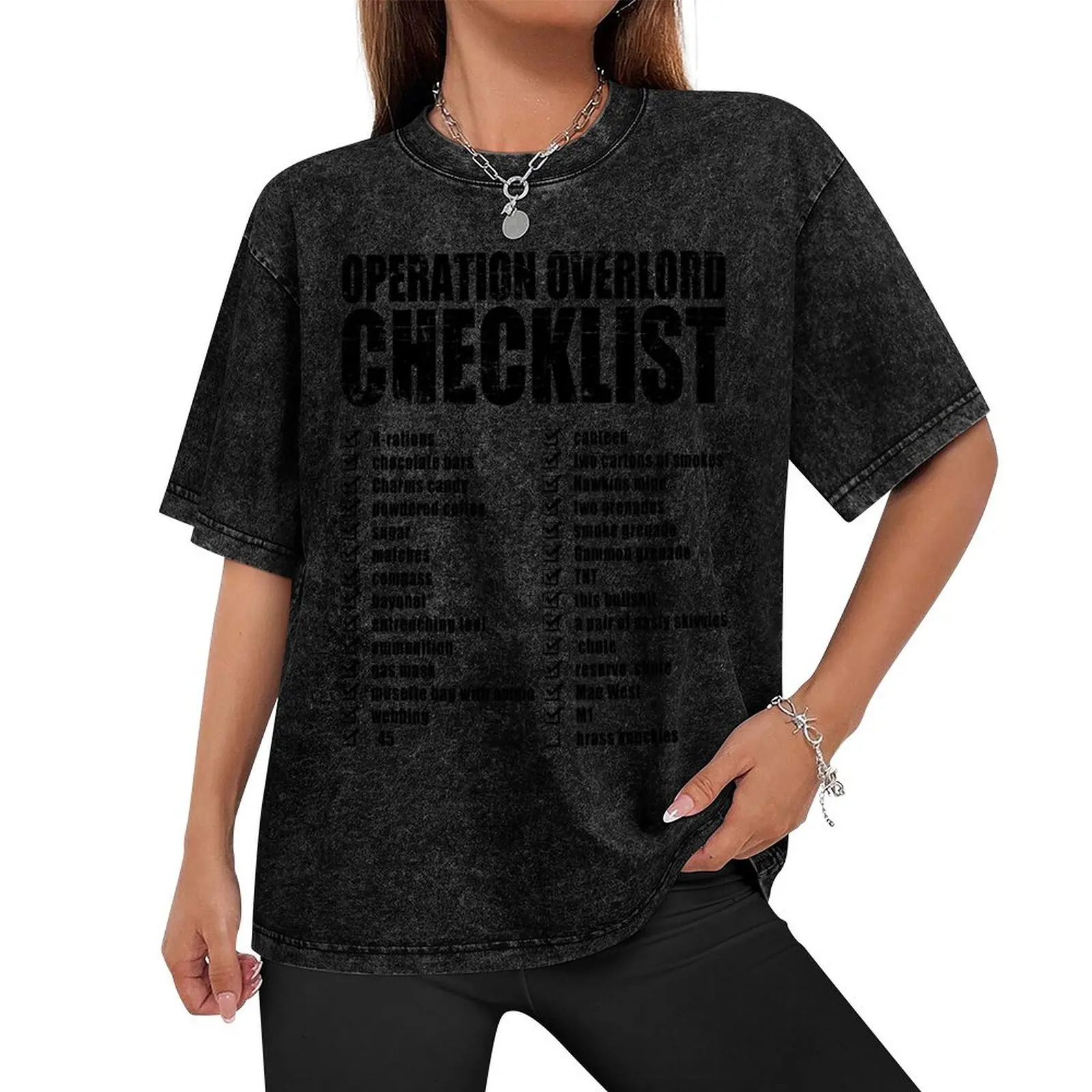 Operation Overlord Checklist T-Shirt anime graphic shirts plain mens graphic t-shirts big and tall