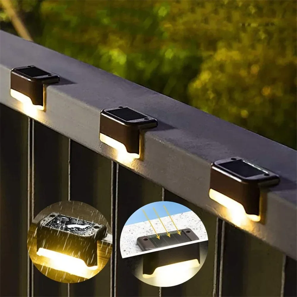 Solar LED Lights Outdoor Garden Light Deck Lamp Solar Stairs Light Waterproof Solar Step Lamp Patio Garden Decoration 4 Pack