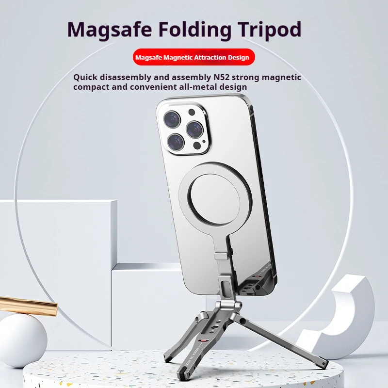 Magsafe Folding Tripod Magnetic Phone Holder Universal Magnetic Phone Tripod Mount Foldable Camera Phone Tripod Stand