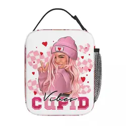 Karol G Happy Valentines Day Merch Insulated Lunch Tote Bag For Outdoor Food Box Portable Cooler Thermal Lunch Boxes