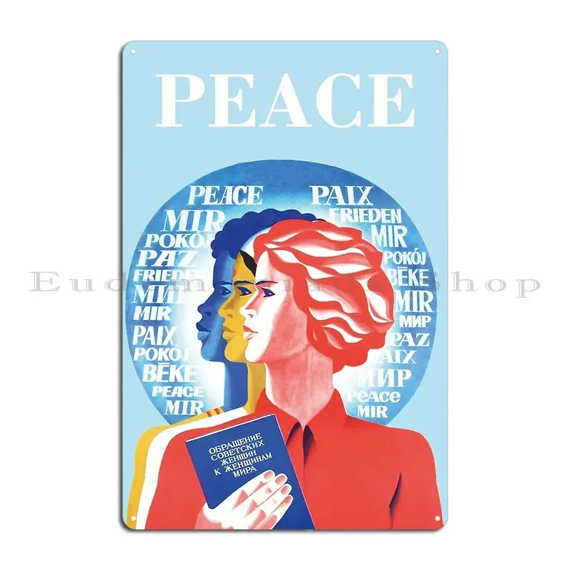 Peace Soviet Feminist Anti Racism Antifa Art Propaganda Metal Plaque Cinema Club Printing Custom Decoration Tin Sign Poster