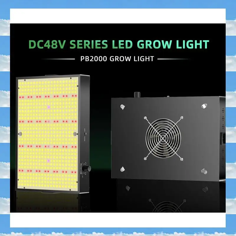 

A11I 200W PB2000 LED Grow Light Full Spectrum Withdimmable Silent Fan Forindoor Plants Flower Vegetable Seedling Lighting US Plu