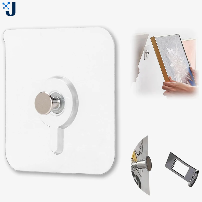 Strong Adhesive Hooks Poster Photo Clock No Drilling Hooks Picture Frame Holder Waterproof Kitchen Bathroom Hanger Screw Hooks
