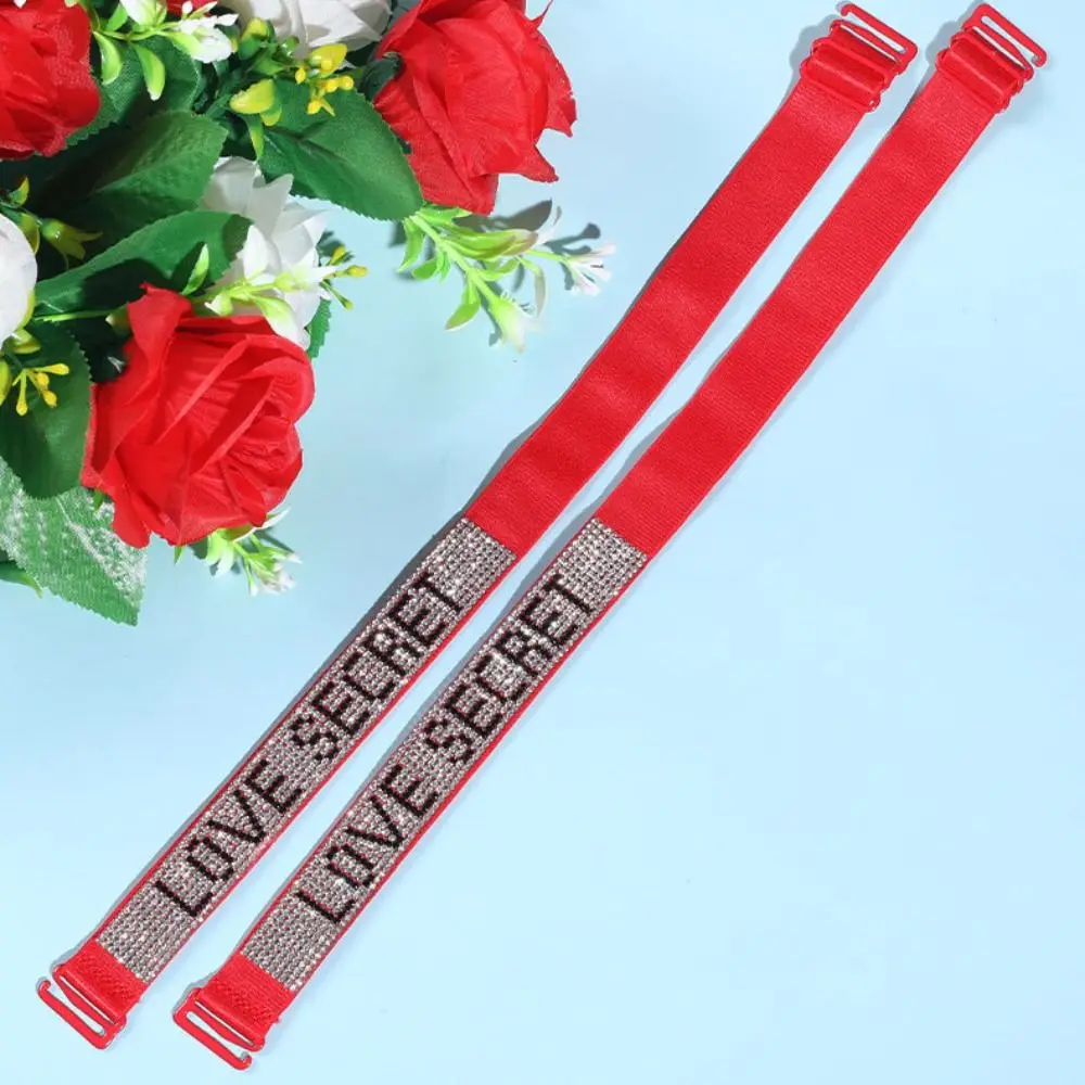 

1 Pair Of Rhinestone Monogram Bra Straps Elastic Non-slip Adjustable Underwear Straps Removable Ladies Bra Accessories