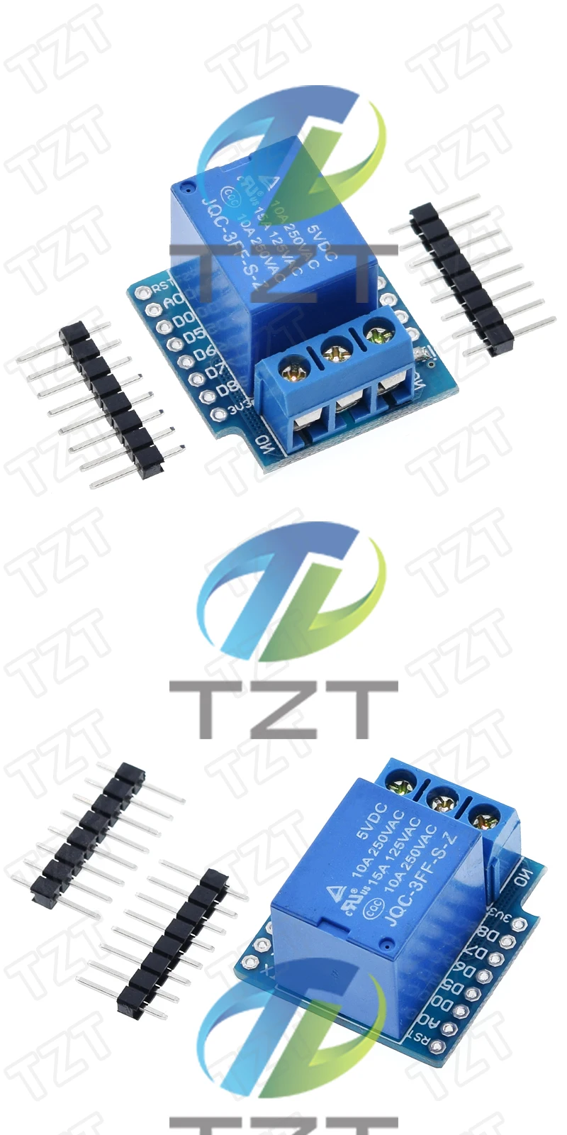 TZT 1/3PCS 1-Kanal-Relaismodul für Wemos D1 MINI Relaismodul Smart Electronics – Detail 3