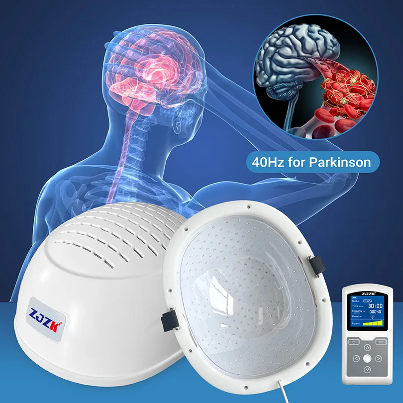 Parkinsons Neurology Helmet Dementia Treatment Safe LED 1070nm Device 40Hz for Brain Fog Improving Memory1-20000Hz Adjustable