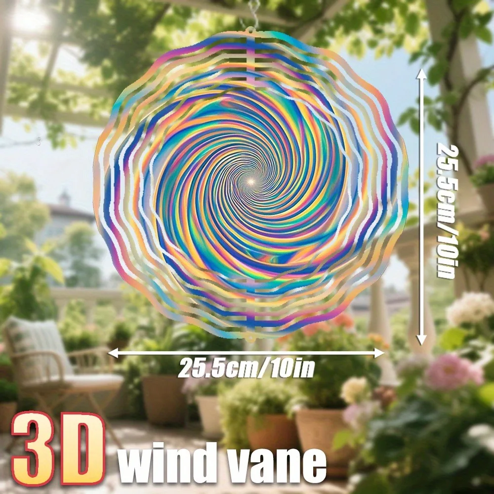 CIFBUY 3D Colorful Vortex Flash Wind Chime 360° Rotating Hook DIY Garden Decor Shiny Sequin Home Hanging Ornament