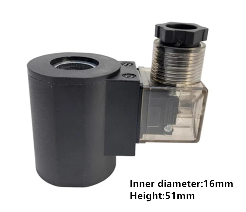 Cartridge Valve Hydraulic Solenoid Coil Inner Hole 16mm Height 51mm AC220V AC110V AC24V DC24V DC12V DC60V DC72V