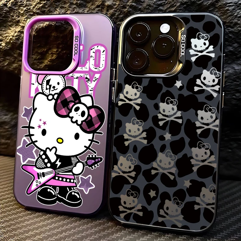 Rock Skulls Hello Kittys Case for Samsung Galaxy S25 S24 S23 S22 S21 S20 Note20 Ultra Plus FE M31 4G 5G Matte Shockproof Cover