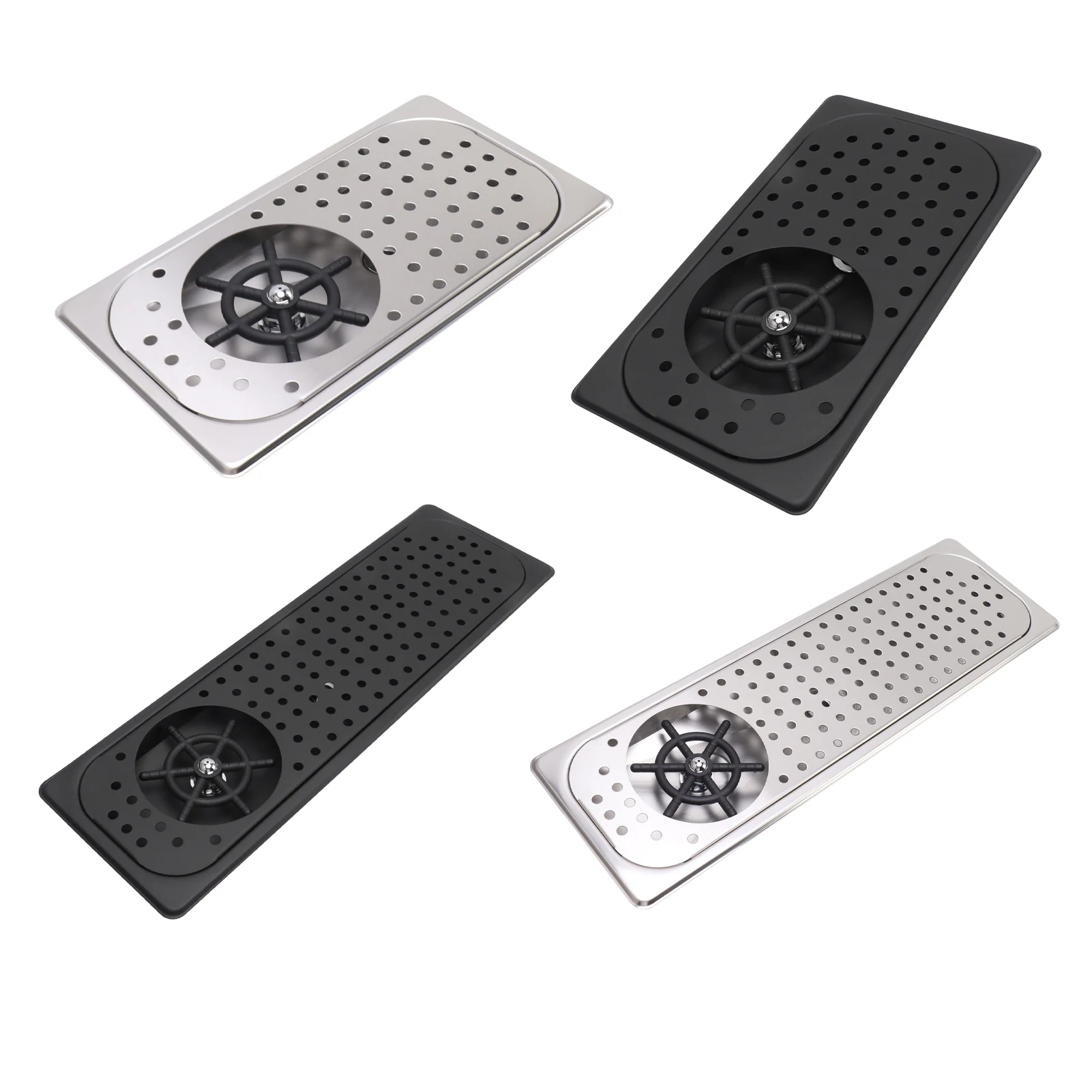 

304 Stainless Steel Pitcher Rinser Cup Washer High Pressure Glass Cleaning Rinser With Drain Drip Tray Hose for Bar Coffee Shop