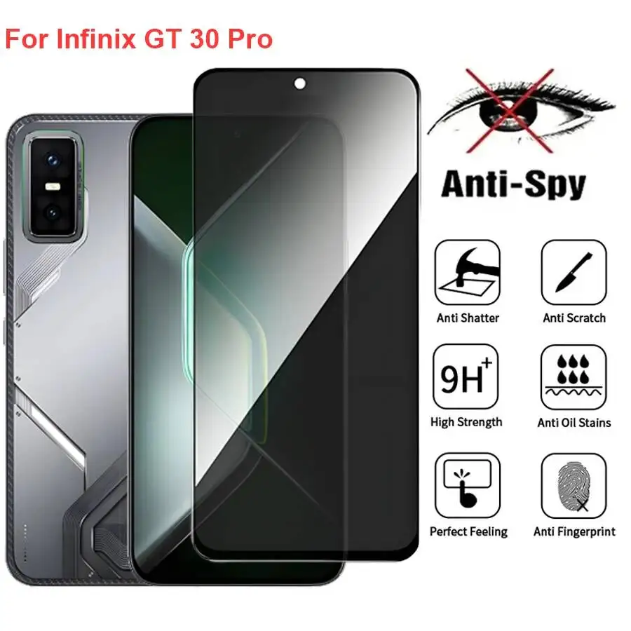 

GT 30 Anti Spy Privacy Tempered Glass Screen Protector Compatible For Infinix GT30 Pro Phone Film