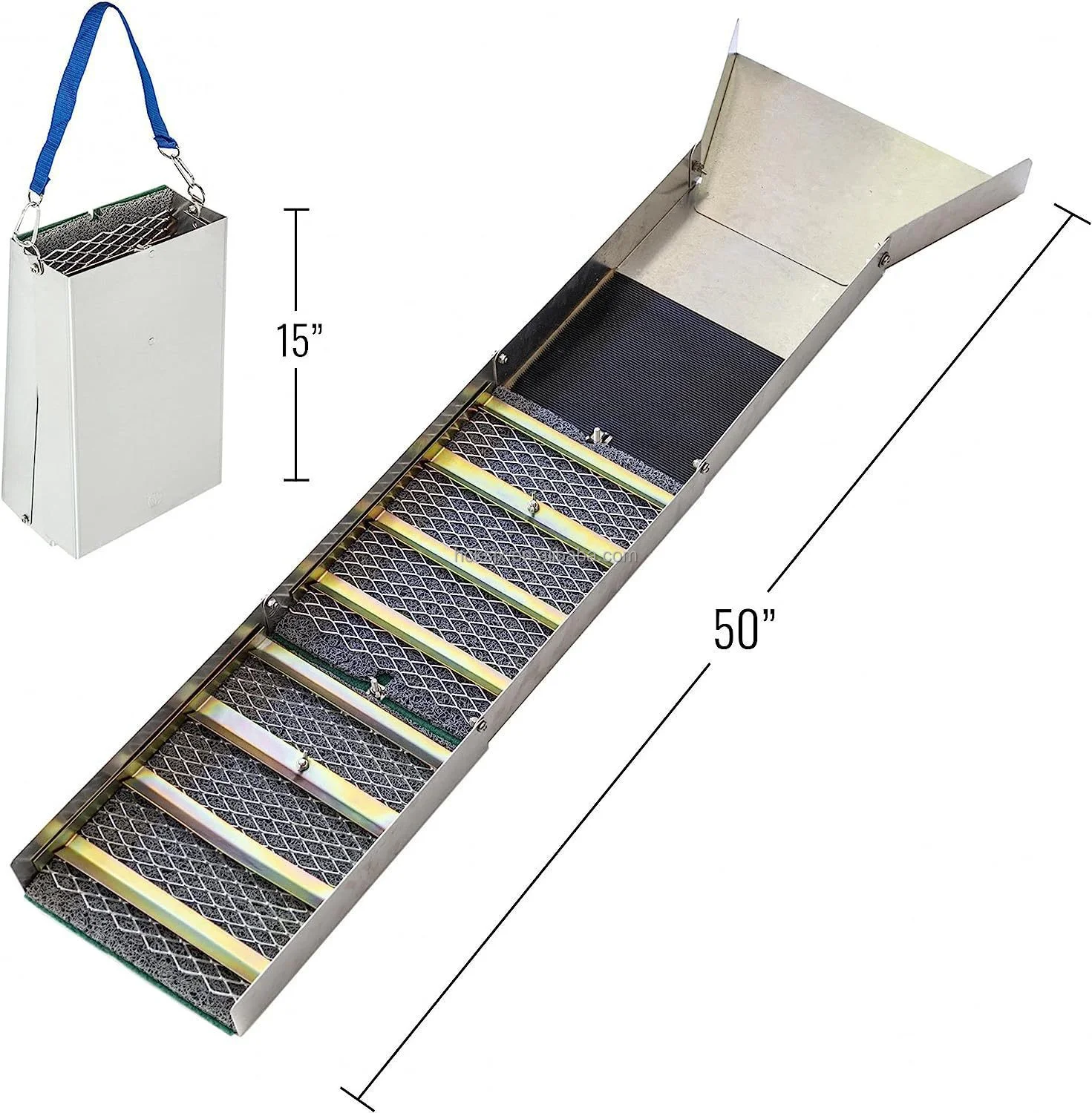 

Mini Sluice Box with Rubber Gold Mining Alluvice Placer Washing Machine