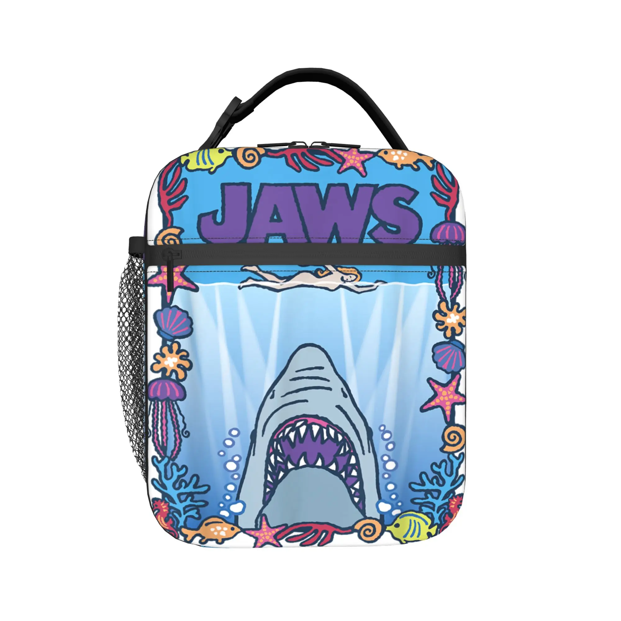Lunch Bag Jaws 50th Anniversary Poster Picnic Lunch Box For Child  Fashion Convenient Graphic Design Thermal Lunch Bags