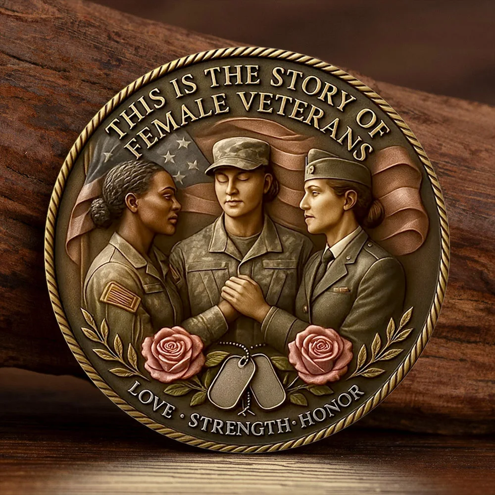 C'est l'histoire des femmes-vétérans : Pièce de collection plaquée bronze, Symbole de l'unité, de la force et de la fraternité, Pièce commémorative
