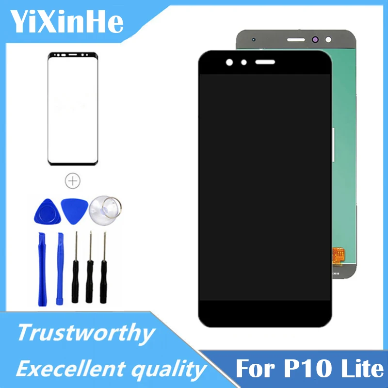 Tested For 5.2'' Huawei P10 Lite WAS-LX1 LX2 LX3 LX1A LX2J TL10 Display Touch Screen Digitizer Assembly Replacement