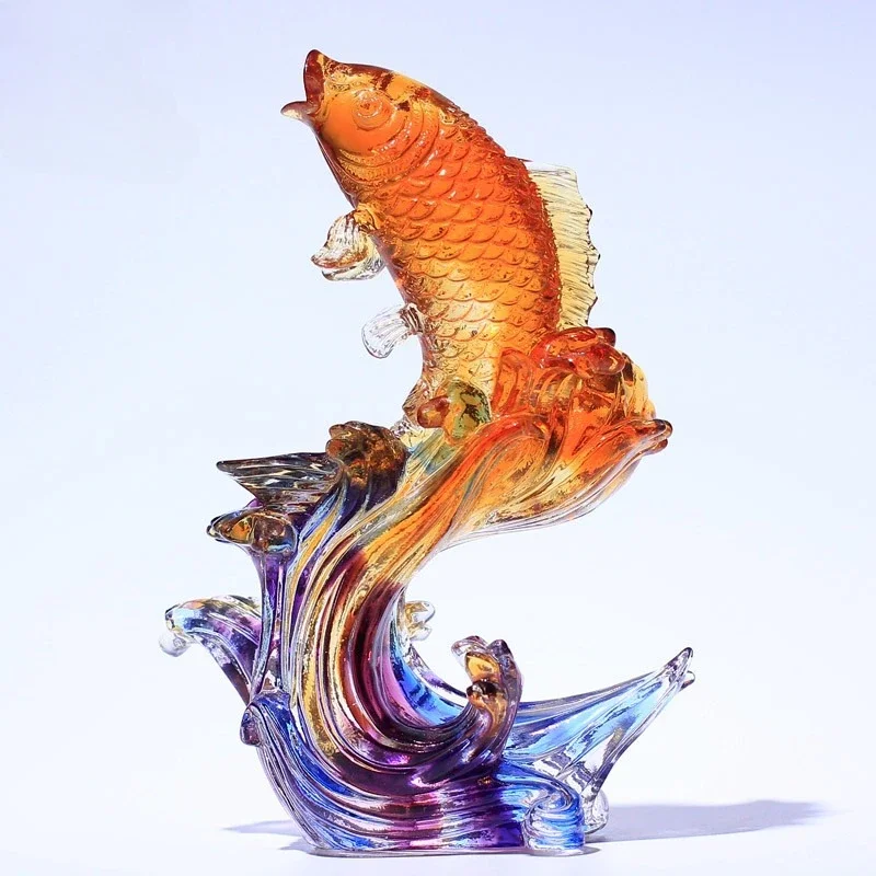 Glazed craftsman home living room entrance lucky fish ornament, send friends to lead creative atmosphere high-end practical