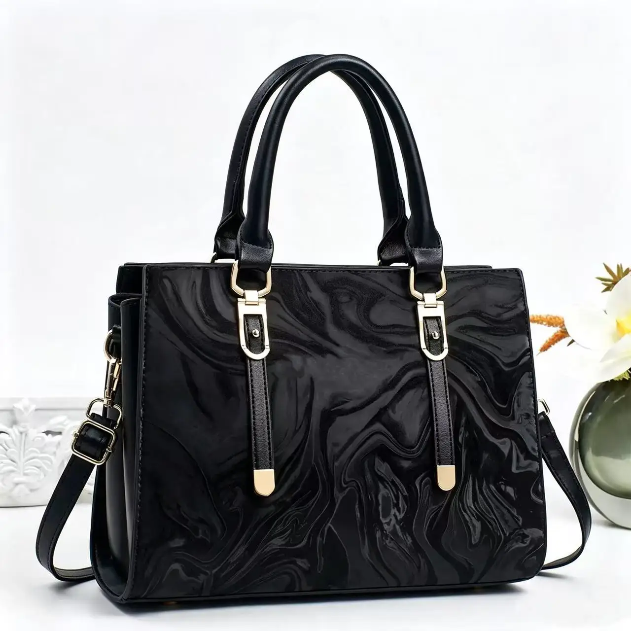 Pu Solid Color Large-Capacity Casual Versatile Crossbody Bag with Unique Zipper, Korean-Style Simple Commuter Shoulder Tote Bag for Women