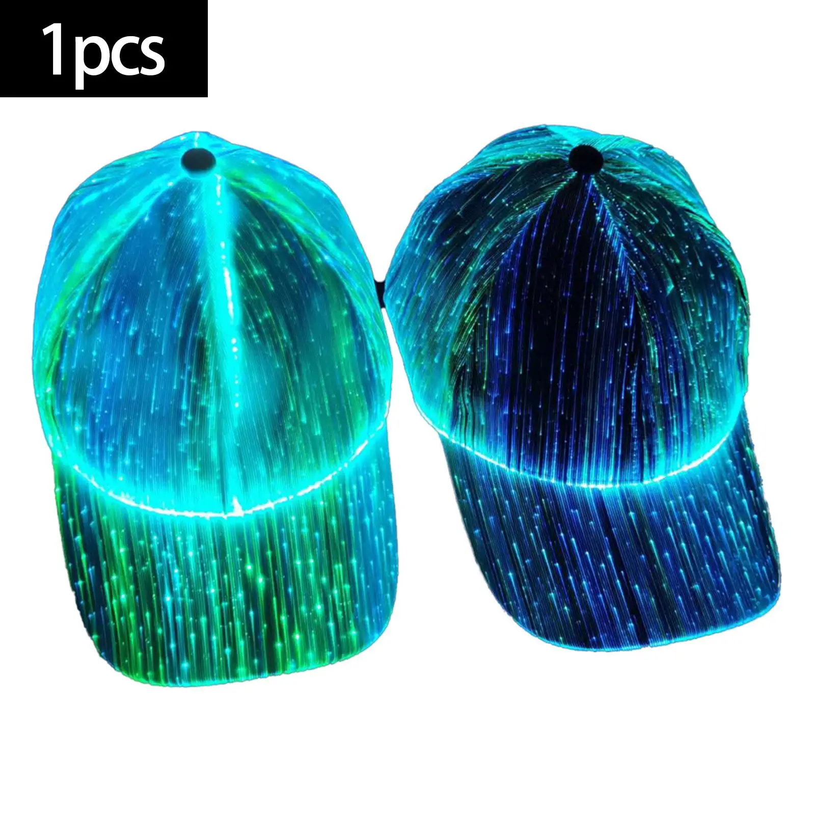 Light Baseball Caps 7 Colors Lights for Rave Birthday Glowing Disco Halloween Decorations, USB Rechargeable