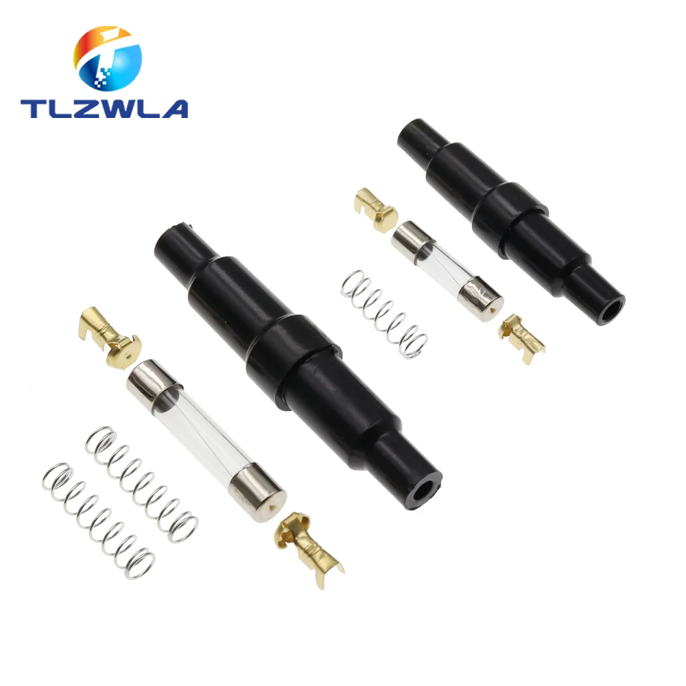 5 sztuk 5X20MM 6X30MM rurka szklana uchwyt bezpiecznika typ śrubowy szybkie wydmuchanie plastikowa obudowa mężczyzna kobieta, wiosna, zacisk zaciskowy gniazdo bezpieczeństwa