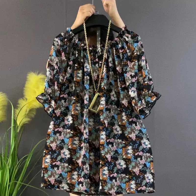 Black floral print