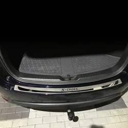 For Suzuki Sx4 S Cross Auto Trunk Trim Rear Bumper Protector Door Sill Accessories Styling Car Sticker 2022 2019 2020 2014 2017