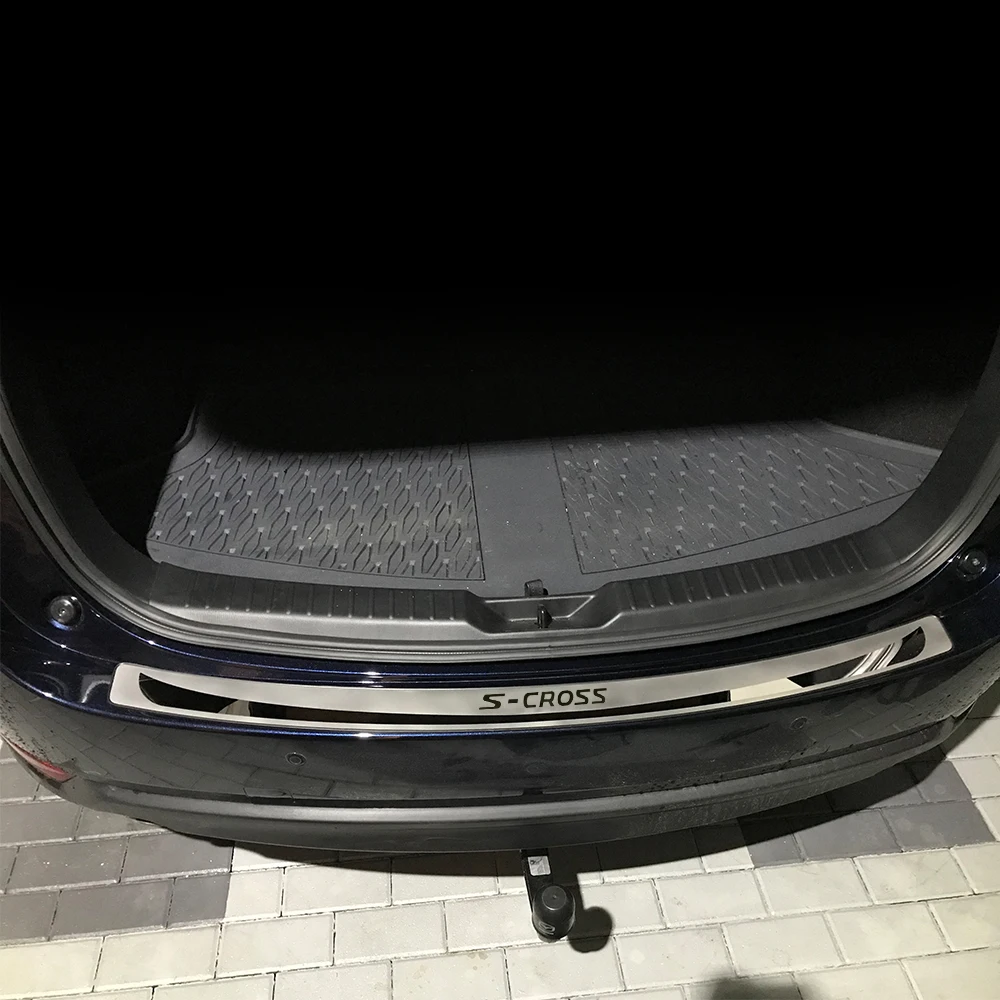 For Suzuki Sx4 S Cross Auto Trunk Trim Rear Bumper Protector Door Sill Accessories Styling Car Sticker 2022 2019 2020 2014 2017
