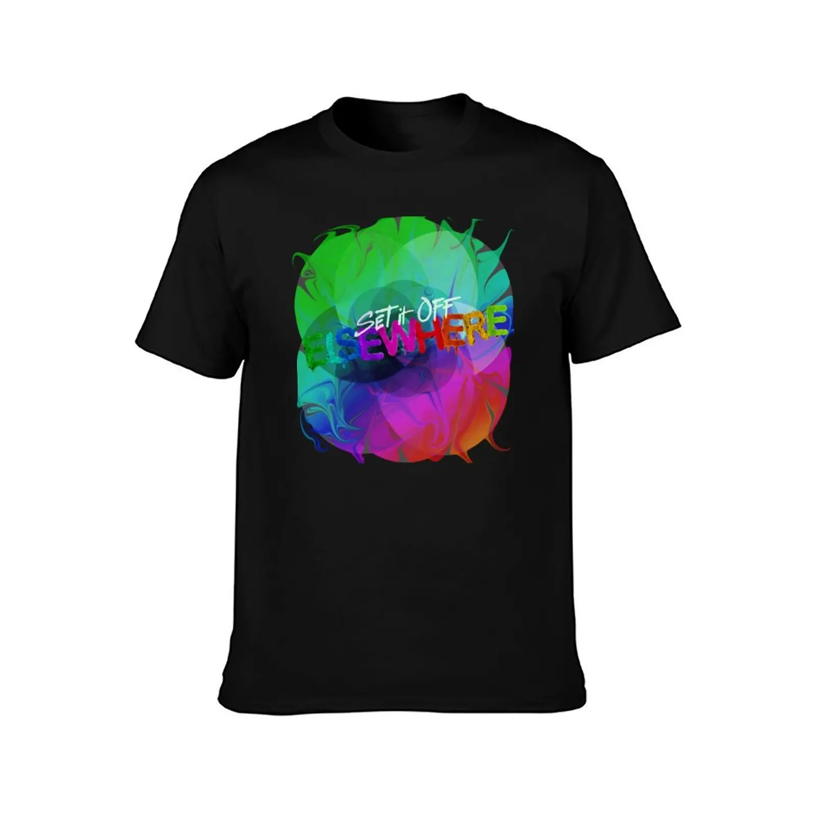 Set it Off Elsewhere Album Rainbow melt T-Shirt vintage clothes sweat funny shirt cotton T-shirts man mens workout shirts