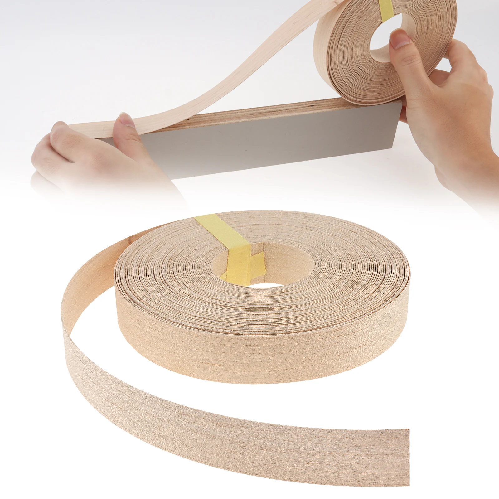 7/8 in x 50 ft (2.2 cm x 15m) Hot Melt Adhesive Maple Edge Banding for Plywood Table / Cabinet Tools