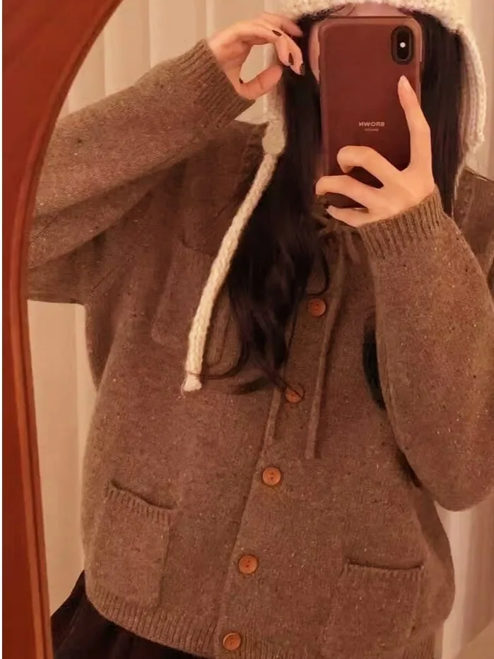 Cárdigan abierto de punto informal coreano Sle para mujer Otoño Invierno nuevo suéter de diseño adelgazante Faion Jaet para mujer