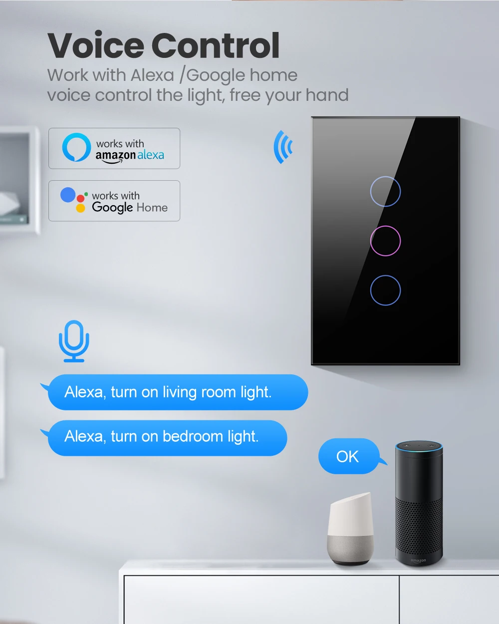 Avatto Tuya Wifi/ZigBee Smart Lichtsc halter, Neutral leiter/kein Neutral leiter erforderlich Wand-Touch-Schalter arbeiten mit Alexa, Google Home