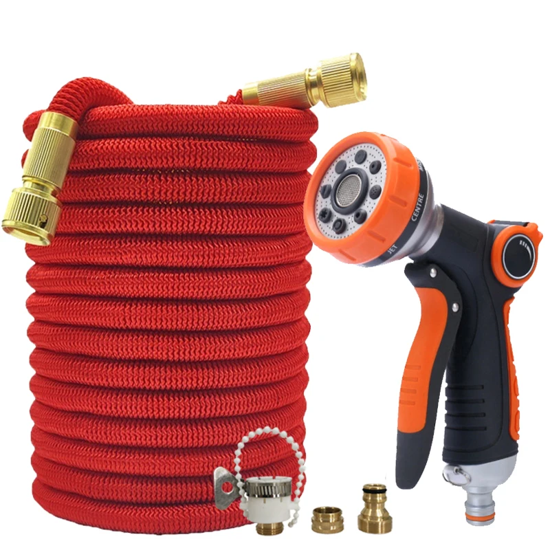 

Масштабируемый гибкий садовый шланг, пистолет для полива высокого давления, разъем 1/2, аксессуары для шланга, садовая водопроводная труба 25-125 футов