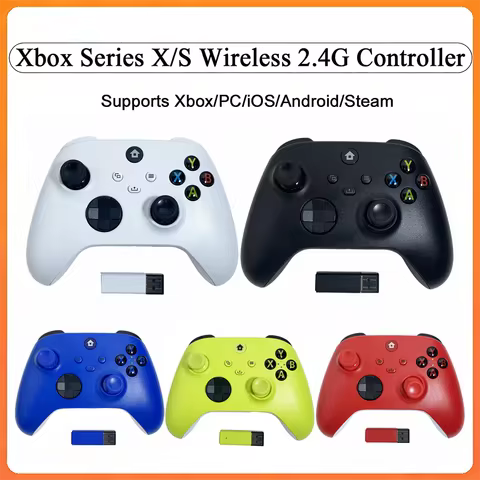 Wireless Gaming Controller for Xbox One/Xbox One Series X/S with 2.4G Adapter Receiver Gamepad for Xbox One/PC/iOS/Android/Steam