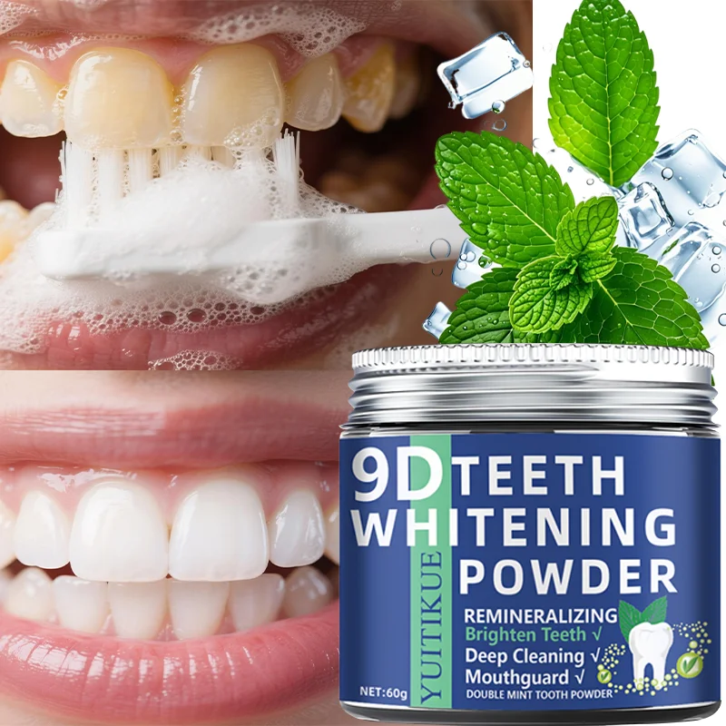 

YUITIKUE 9D Tooth Powder 60g - Remineralizing Teeth Whitener, Double Mint Freshness, Deep Cleaning & Brightening