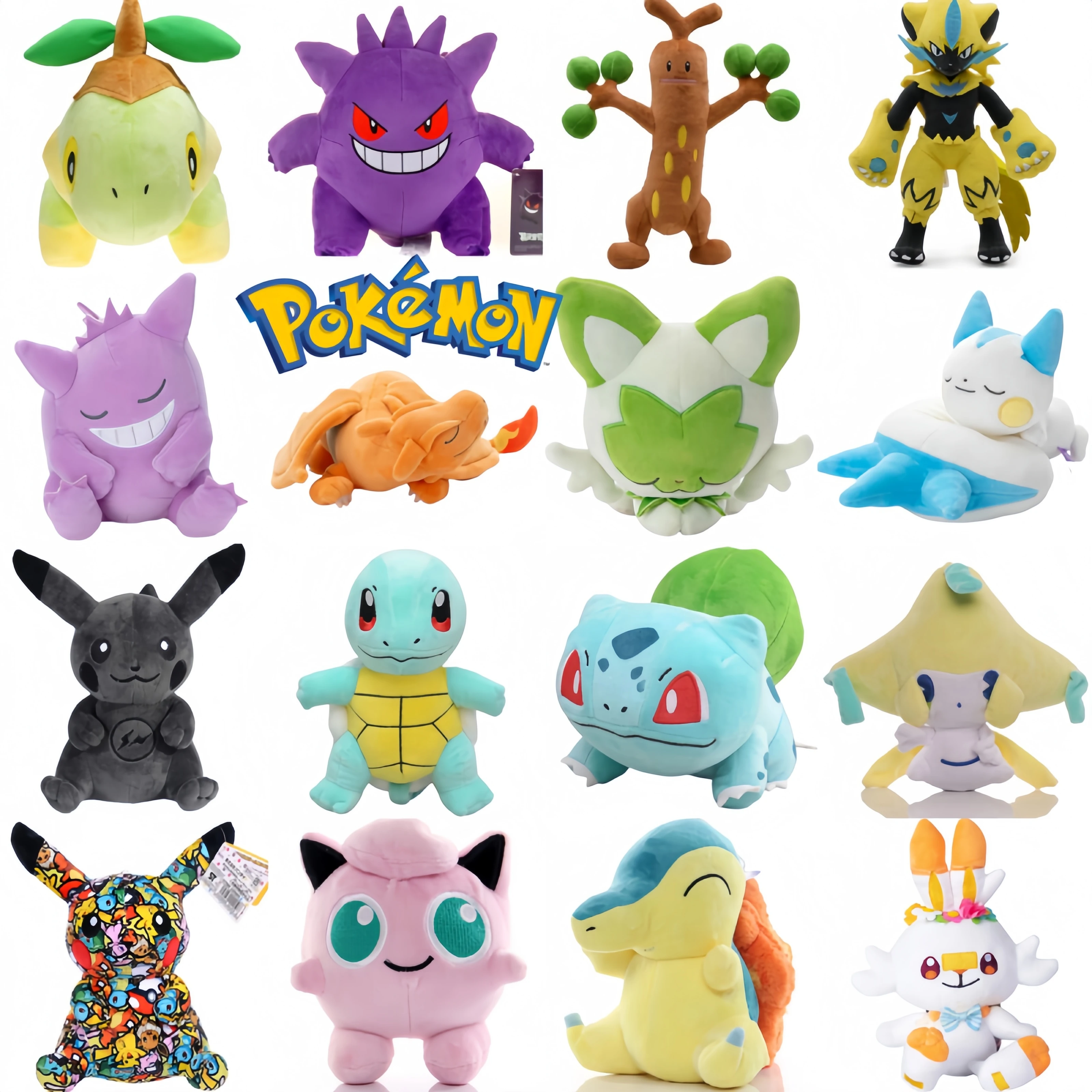 Pokemon Gengar Plush Turtwig Jirachi Sprigatito Doll Charizard Plush Doll Pachirisu Sudowoodo Cyndaquil Zeraora Bulbasaur Toy