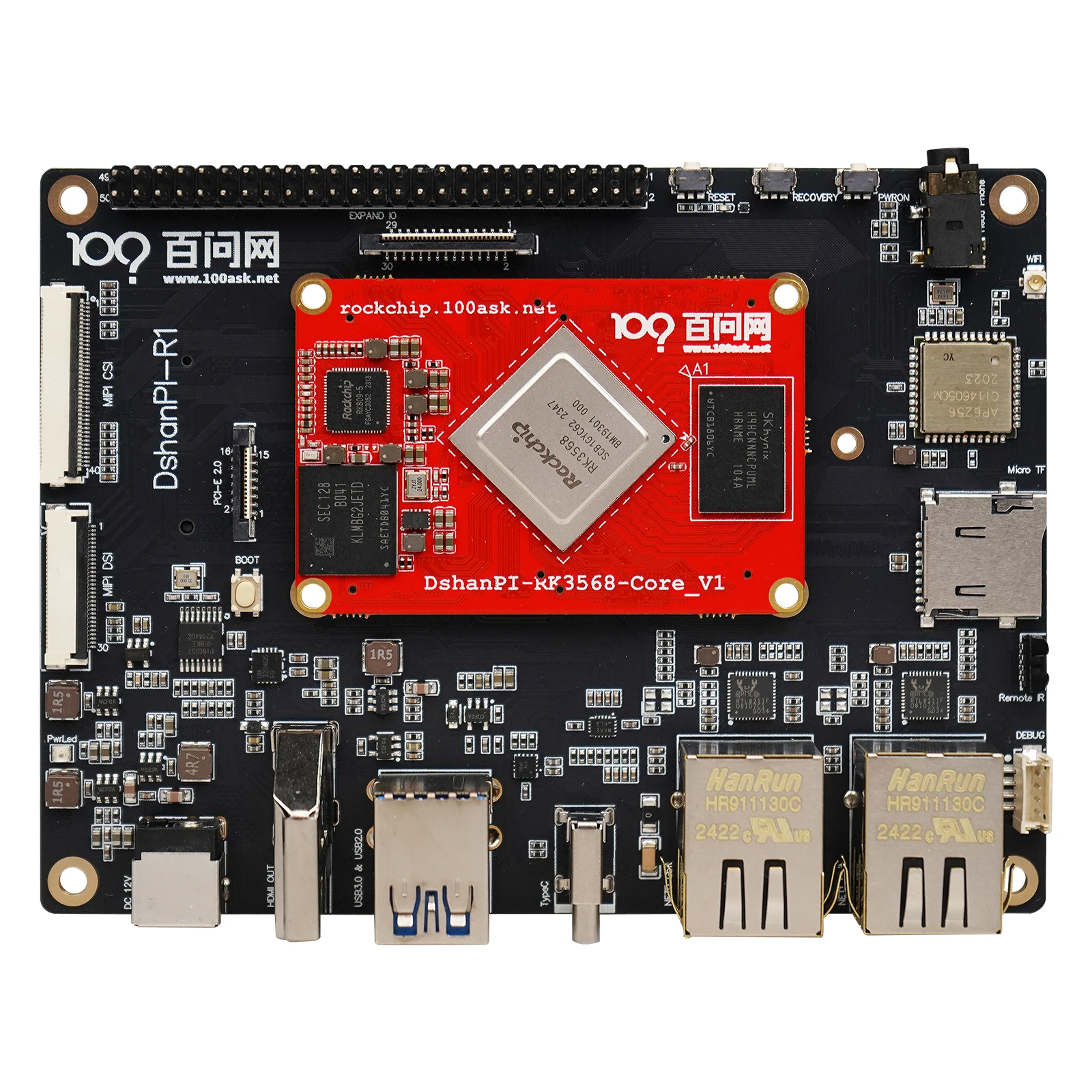 للوحة تطوير RK3568 Rockchip micro Linux لوحة ARM الأساسية للتحكم في الذكاء الاصطناعي AI #1