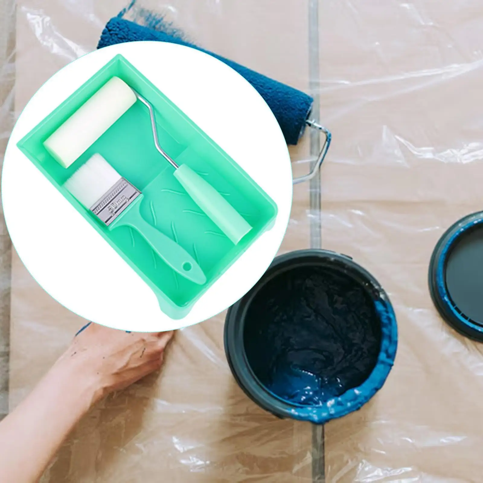 Set Rol Cat Busa Rangka dan Baki Rol Rumah Tangga untuk Dinding Kabinet Ubin