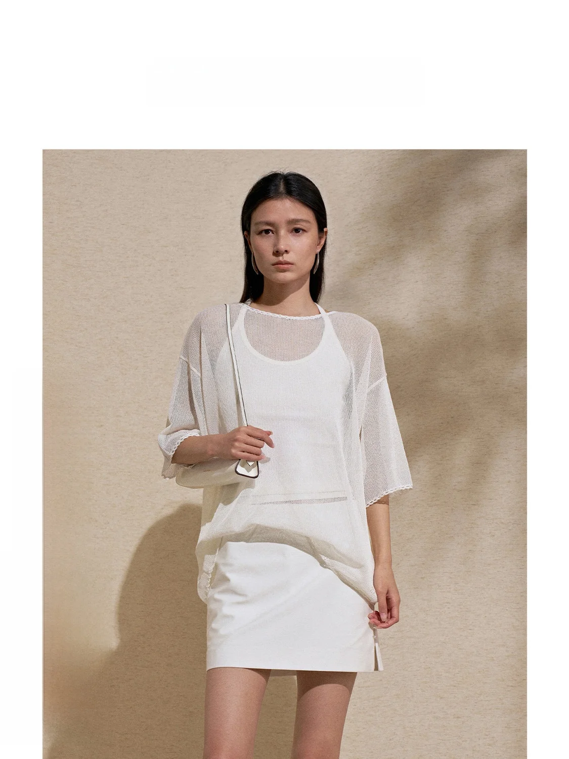

Loose Fit Knitted Oversize Shoulder Drop Sleeve Top Women's Lazy Relaxing Summer New Style City Walk Casual Outerwear